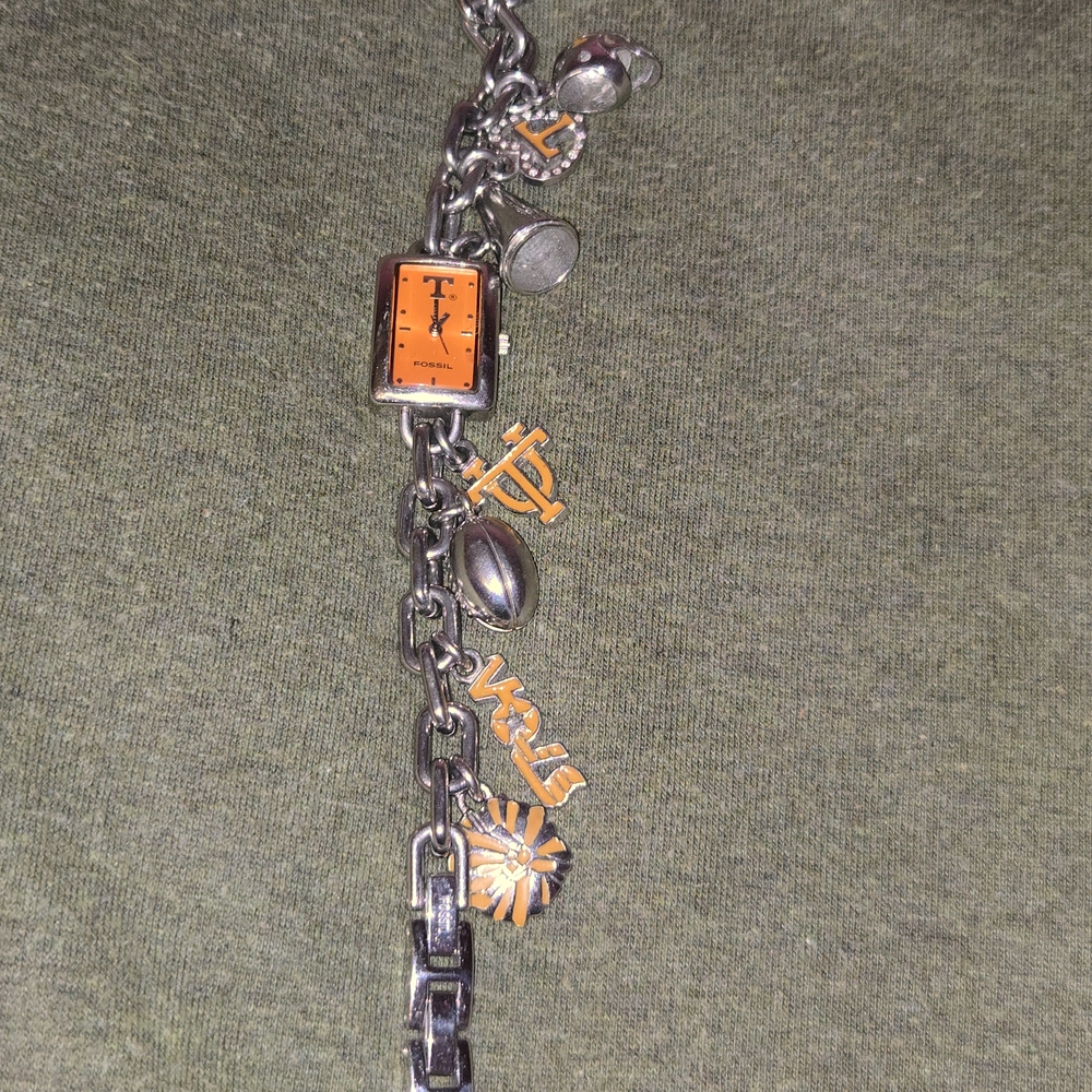 Fossil Orange Charm Bracelet Watch